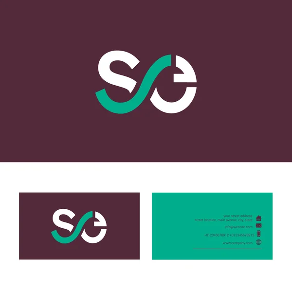 Se Letter logo, with Business card template — Stock vektor