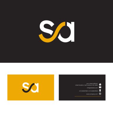 Sa mektup logo, kartvizit şablonu 