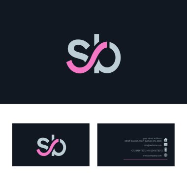 SB mektup logo, kartvizit şablonu 
