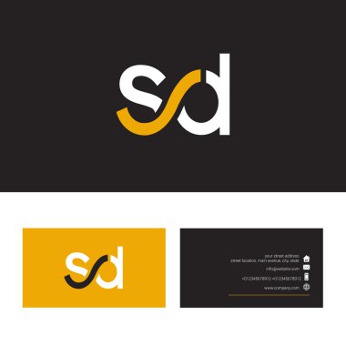 SD mektup logo, kartvizit şablonu 