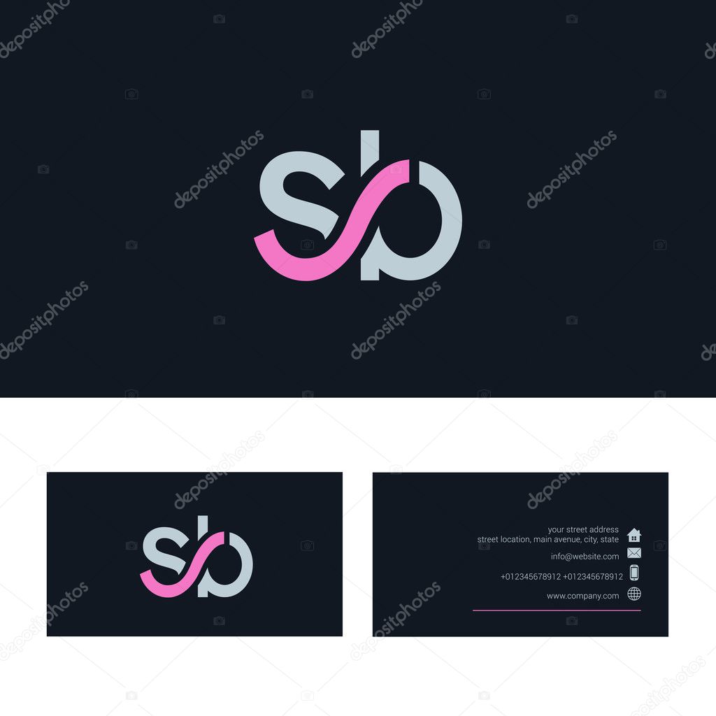 Sb Letter logo, with Business card template 