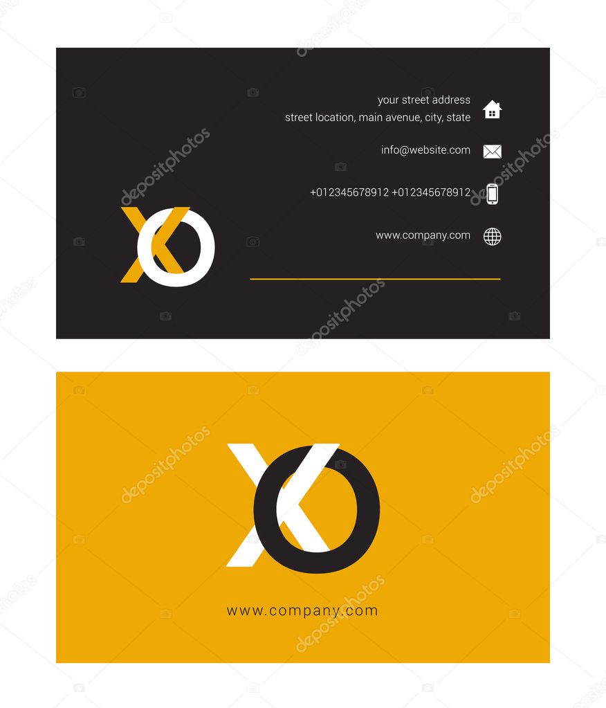 X & O Joint letter logo, with Business card