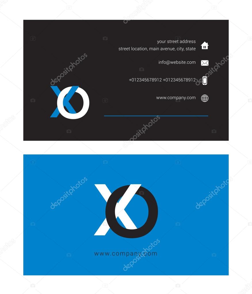 X & O Joint letter logo, with Business card