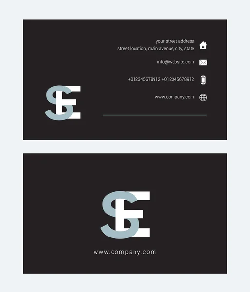 文字ロゴ、ビジネス カード テンプレート — ストックベクタ