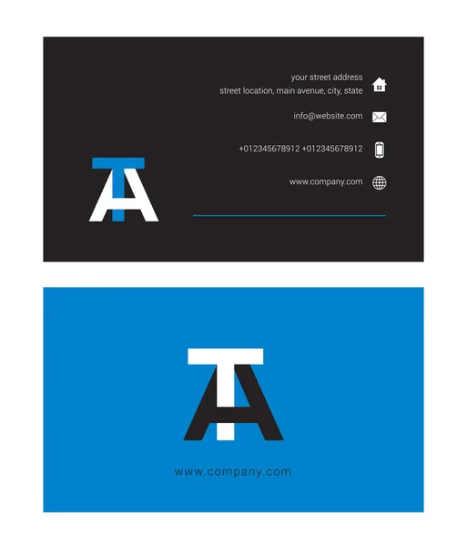 文字ロゴ、ビジネス カード テンプレート — ストックベクタ