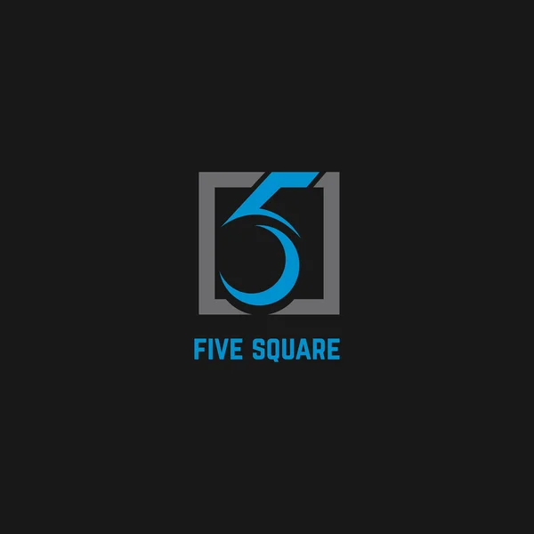 Fem kvadratiska logotyp — Stock vektor