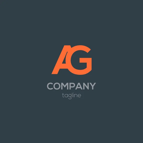 Ag şirket logo tasarımı — Stok Vektör