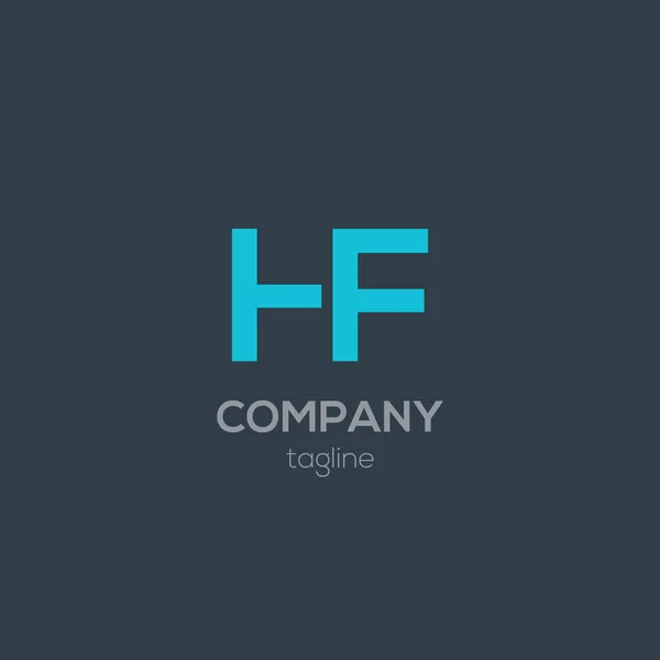Design do logotipo da empresa HF — Vetor de Stock