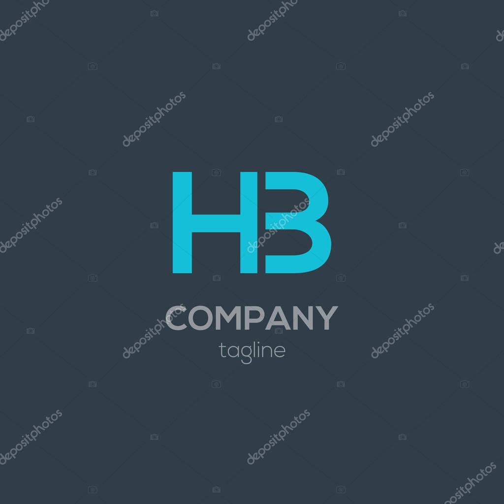 Vector illustration design of HB company logo on grey background