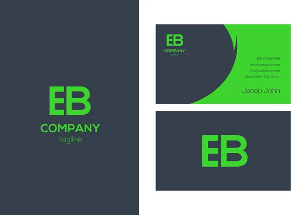 绿色公司 logo 和名片 — 图库矢量图片