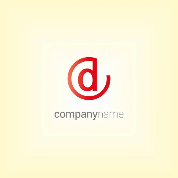 D Logo mit nur einem Buchstaben — Stockvektor