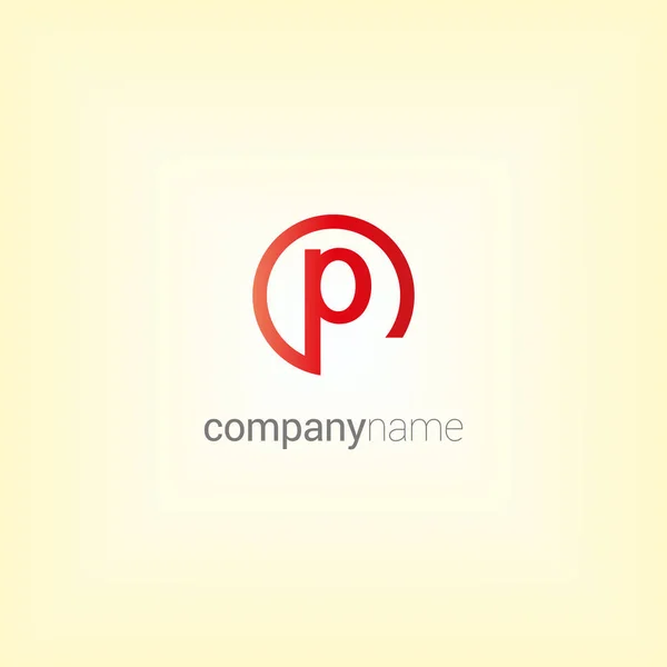 P Logo mit nur einem Buchstaben — Stockvektor