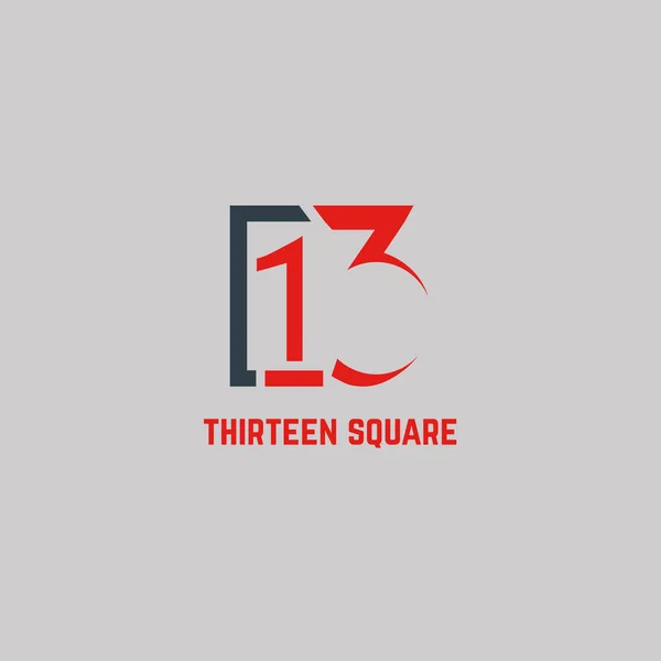 Логотип с надписью тринадцать квадратных — стоковый вектор