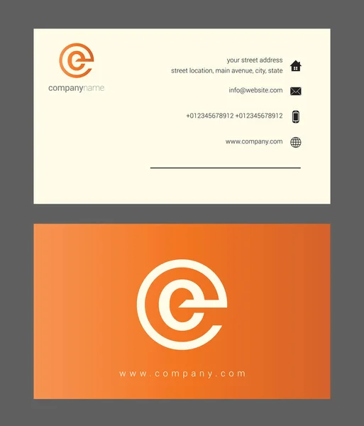 Entreprise orange carte de visite — Image vectorielle