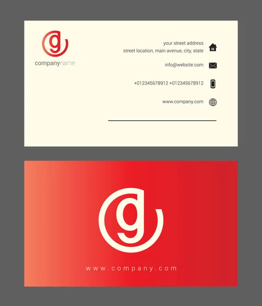 Red company business card — Stock Vector