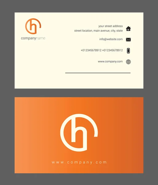 オレンジ色の会社のビジネス カード — ストックベクタ