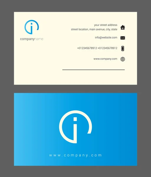 Blue company business card — Stock Vector