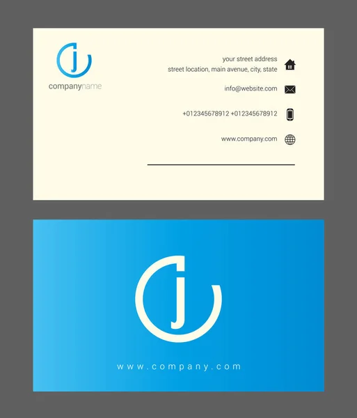 Blue company business card — Stock Vector