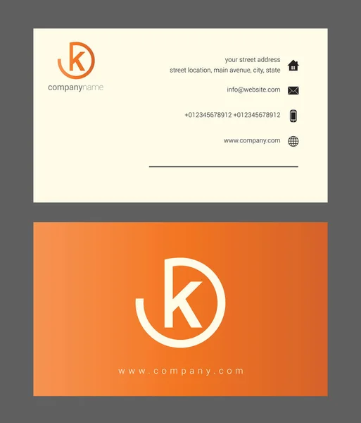 Orange company business card — стоковый вектор