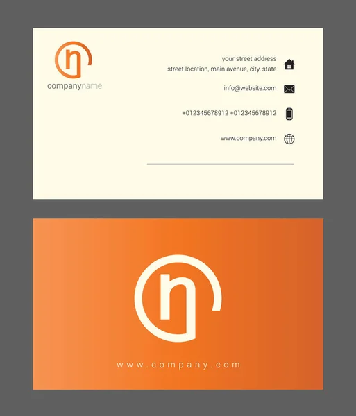 Orange company business card — стоковый вектор