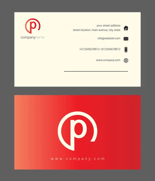 Red company business card — Stock Vector