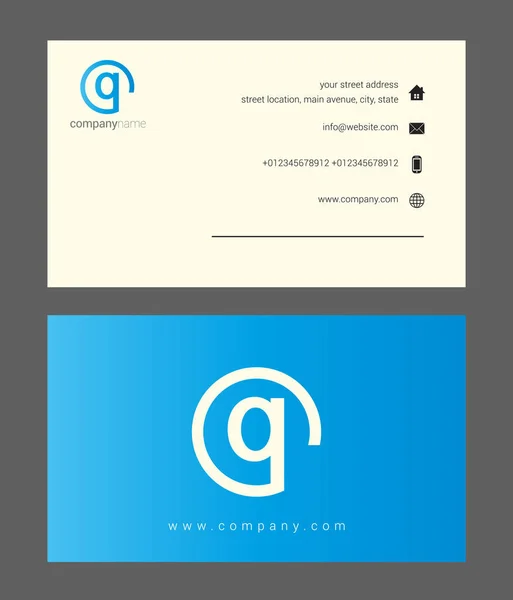 Blue company business card — Stock Vector