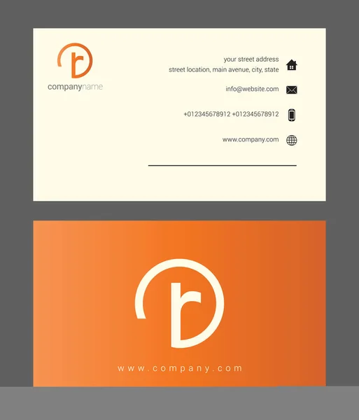 Orange company business card — стоковый вектор