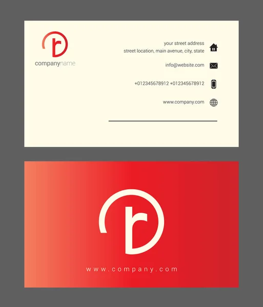 Red company business card — Stock Vector