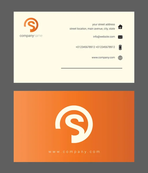 Orange company business card — стоковый вектор