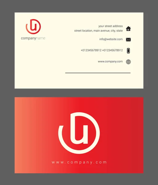 Red company business card — Stock Vector