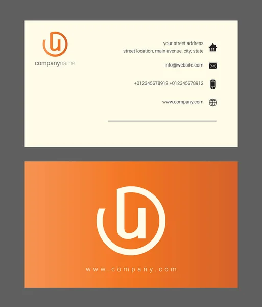 Orange company business card — Stock Vector