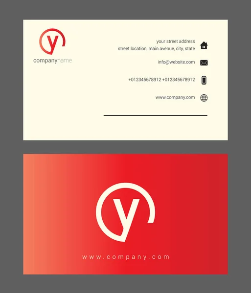 Red company business card — Stock Vector