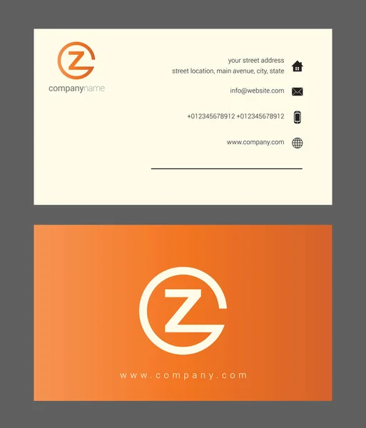 Orange company business card — стоковый вектор