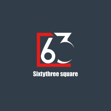 63 rakam kare basit logo