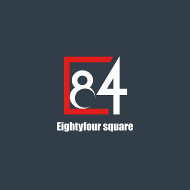 84 basamak kare basit logo