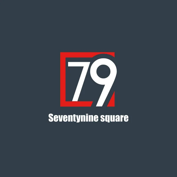 79 szám tér egyszerű logó — Stock Vector