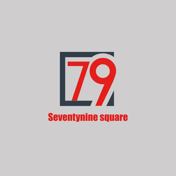 79 szám tér egyszerű logó — Stock Vector