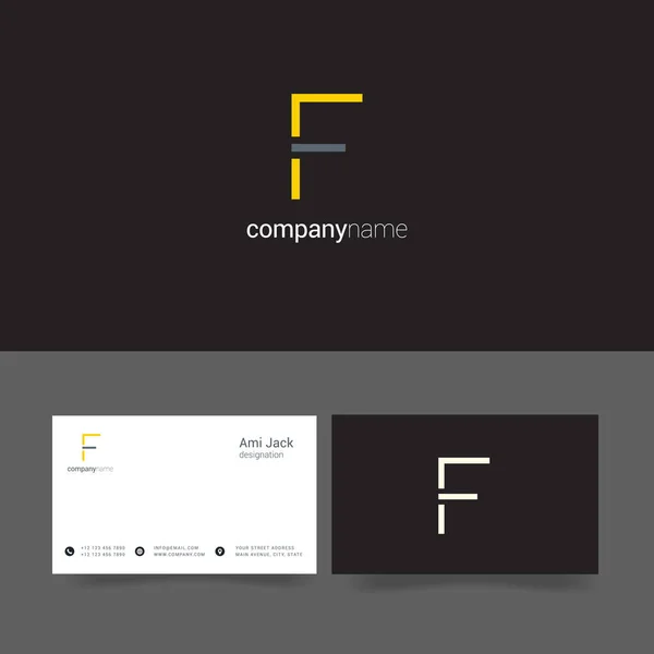 Firmendesign mit Logo Buchstabe f — Stockvektor