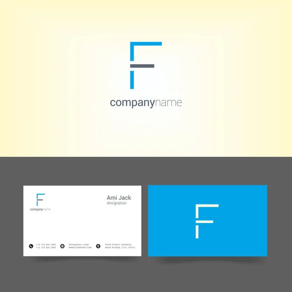 Company design with logo letter F — Stock Vector