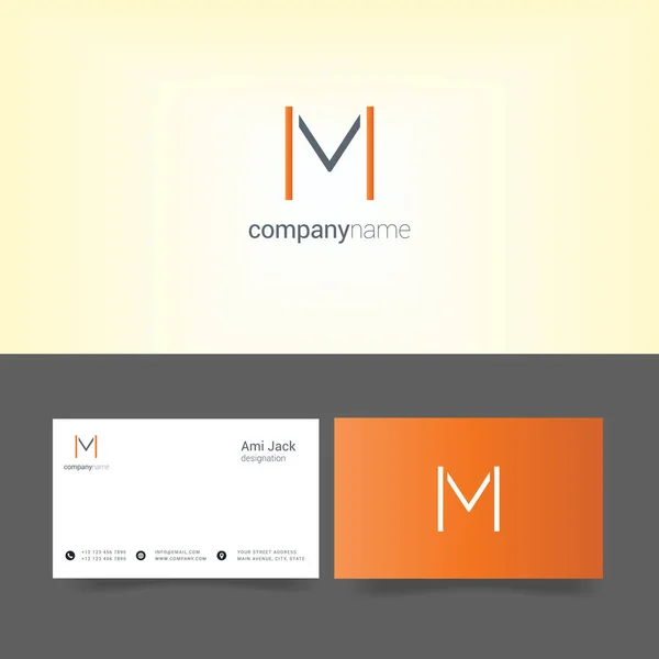 Design de l'entreprise avec logo lettre M — Image vectorielle