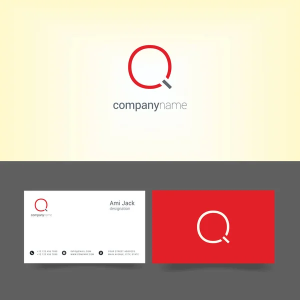 Design de l'entreprise avec logo lettre Q — Image vectorielle