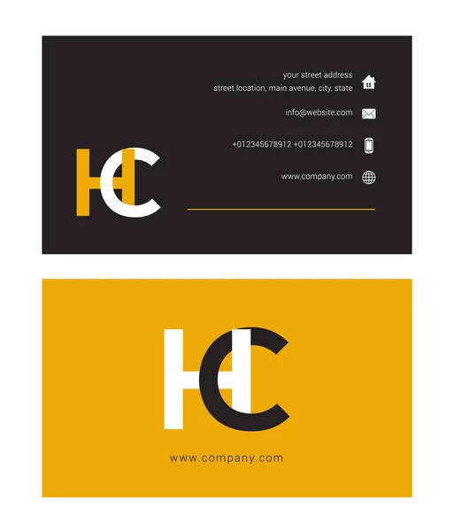 Logo d'entreprise avec lettres communes Hc — Image vectorielle