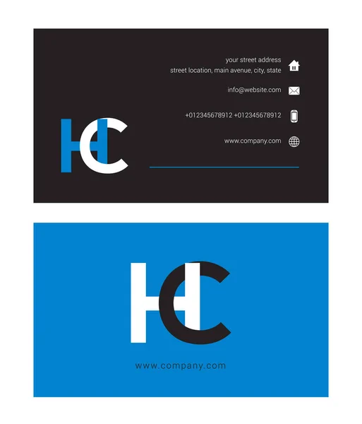 Logotipo da empresa com letras conjuntas Hc — Vetor de Stock