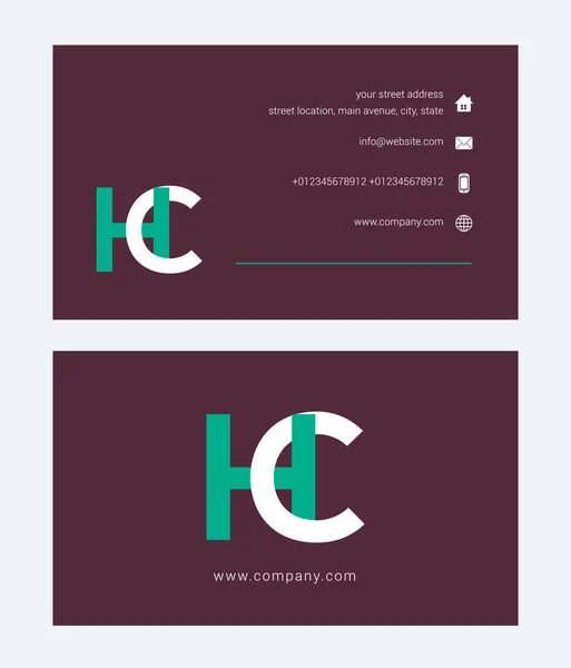 Logo aziendale con lettere comuni Hc — Vettoriale Stock