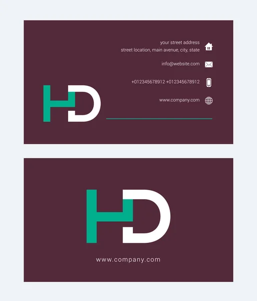 Ortak harfler Hd ile kurumsal logo — Stok Vektör