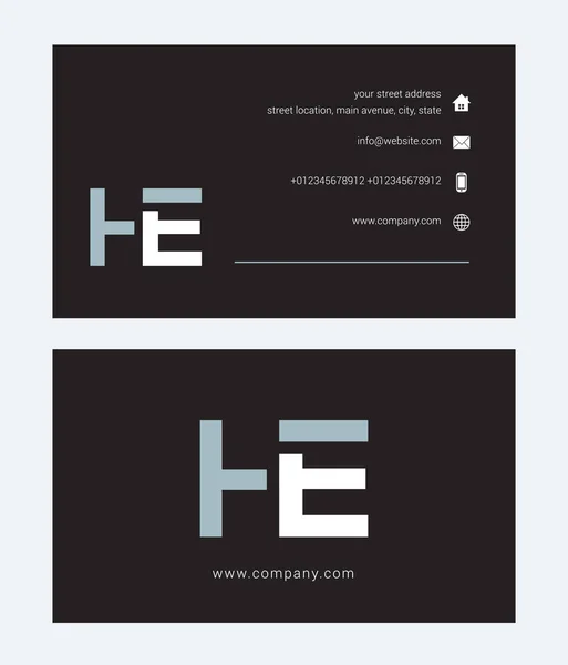 Corporate logo with joint letters He — Stockvector