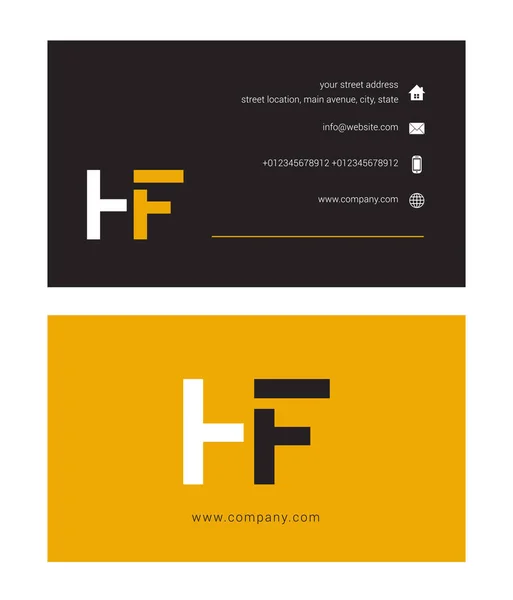 Logotipo corporativo con letras conjuntas Hf — Vector de stock