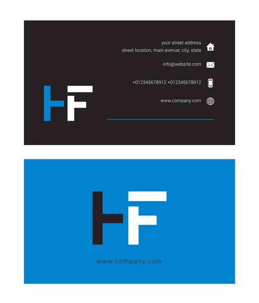 Logotipo da empresa com letras conjuntas Hf — Vetor de Stock