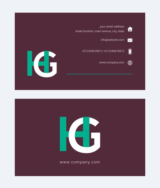 Logotipo da empresa com letras conjuntas Hg — Vetor de Stock
