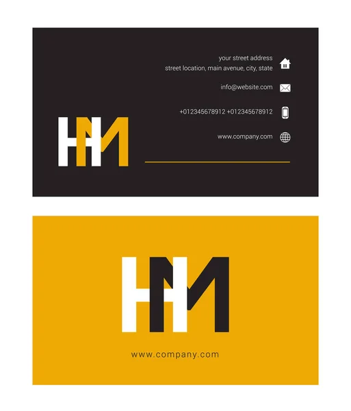 Logotipo da empresa com letras conjuntas Hm —  Vetores de Stock